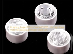 8 प्रकाश कोण Φ15 मिमी आकार 3030/3535 एल ई डी उच्च शक्ति जल प्रतिरोध हल्का वजन एकल लेंस